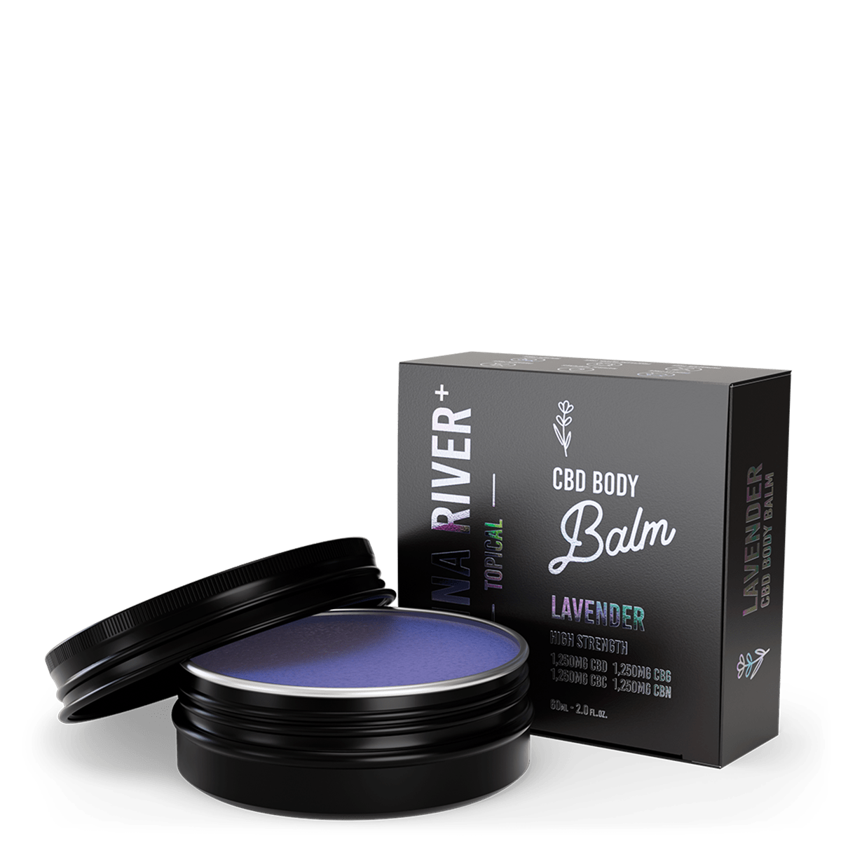 Canna River CBD Body Balm Lavender Broad Spectrum 1250mg CBD + 1250mg CBC + 1250mg CBN + 1250mg CBG 2oz